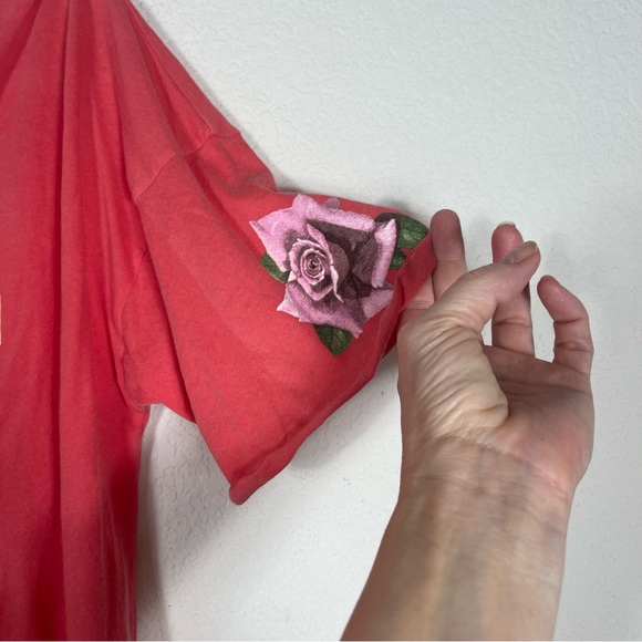 WILDFOX Womens Top Rad Maxwell Short Sleeves Red Size XS pink red lace up - Picture 10 of 16